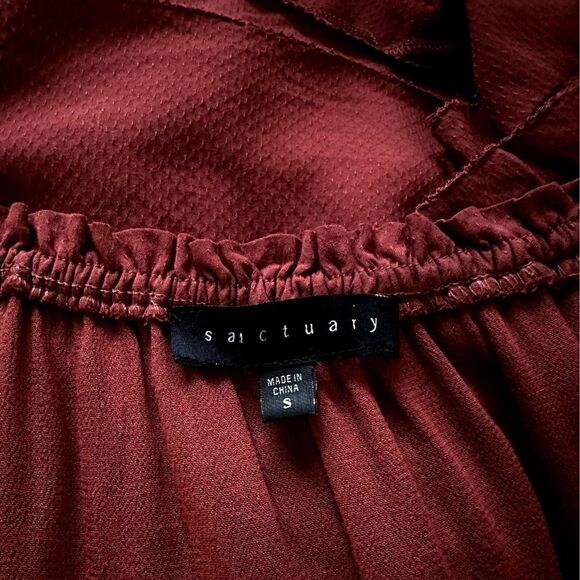 Sanctuary Chantel Tiered Top Blouse Red Orange S - Picture 8 of 9